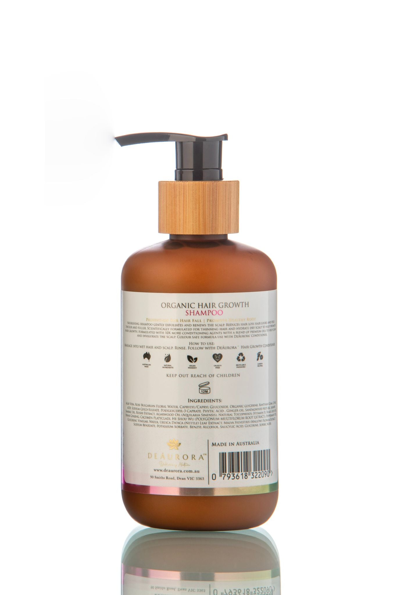 DeAurora Organic Hair Growth Shampoo 250ml