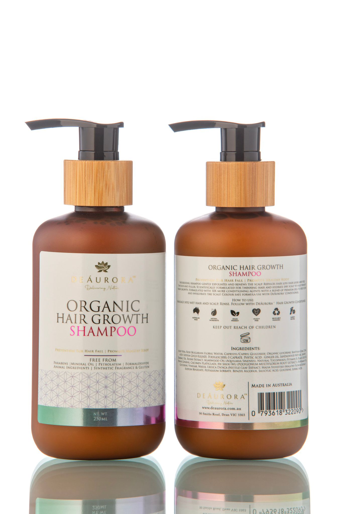 DeAurora Organic Hair Growth Shampoo 250ml